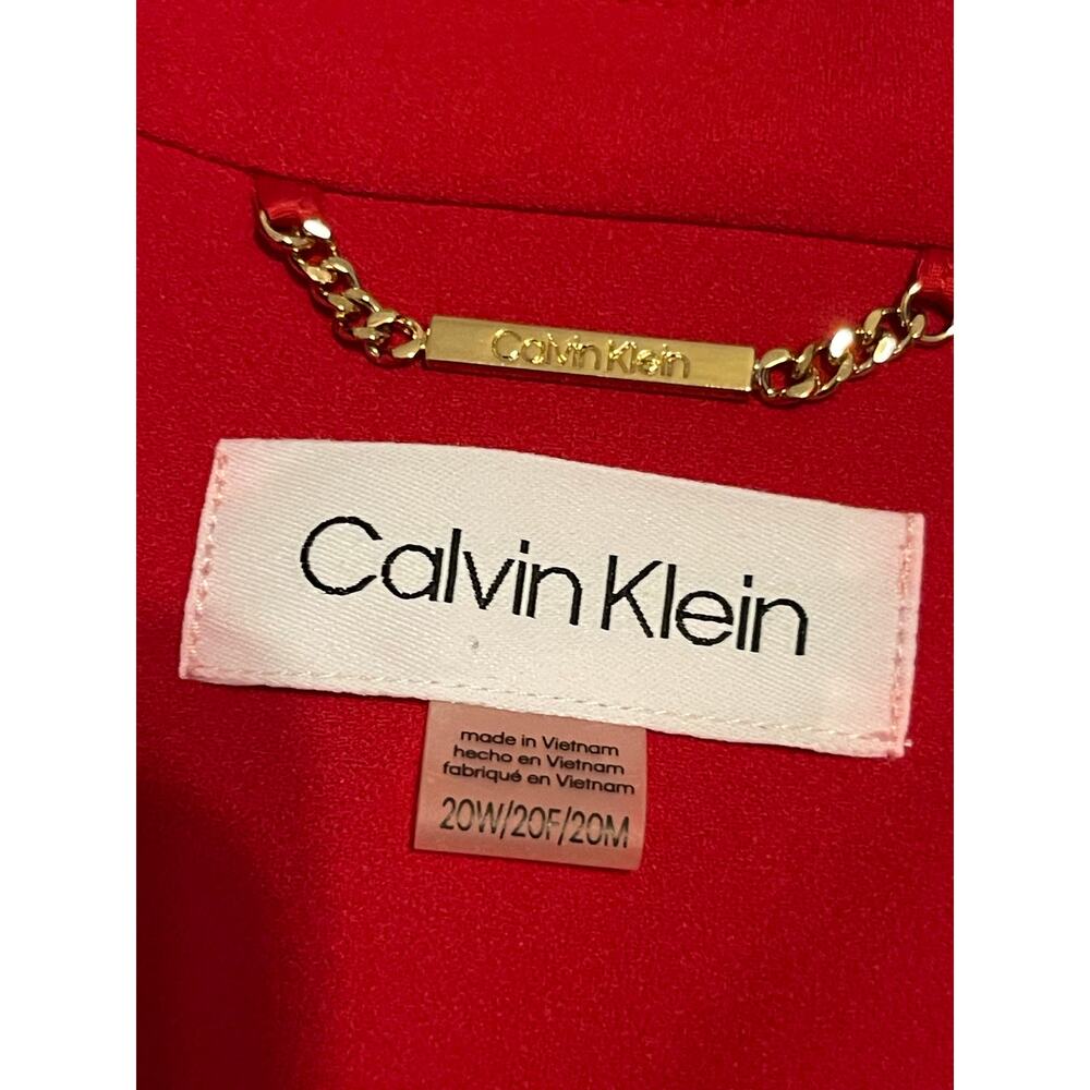 Calvin Klein Collarless Solid Red Blazer NWT 20W … - image 5